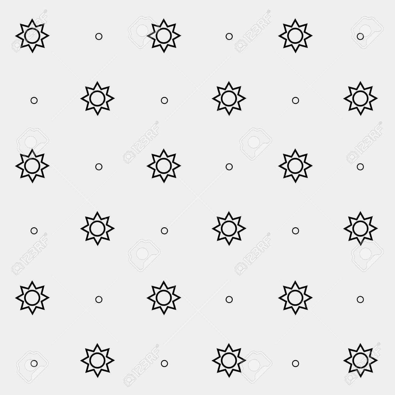 Noir Géométrique Simple Et Blanc Motif Minimal Lespace Le Soleil Le Système Solaire Avec Des Orbites