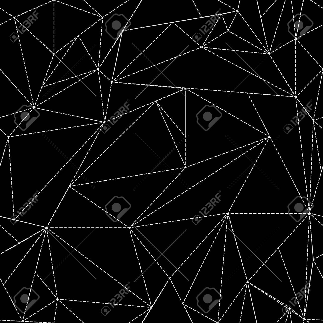 幾何学的な単純な黒と白のミニマルなパターン 三角形やステンド グラスの窓 テクスチャや背景の壁紙として使用することができます のイラスト素材 ベクタ Image