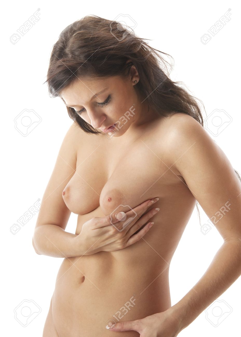Hermosas Desnudas Mujeres Cubriendo Su Cuerpo Con Sus Brazos Y Manos, Sus  Partes Privadas No Son Visibles Imagen de archivo 