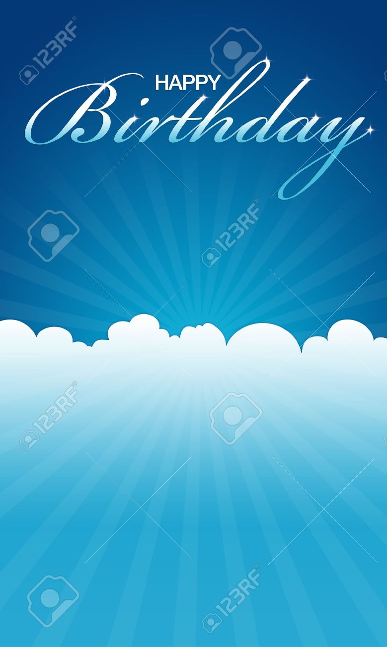 高解像度青い幸せな誕生日カードを印刷する準備ができています の写真素材 画像素材 Image