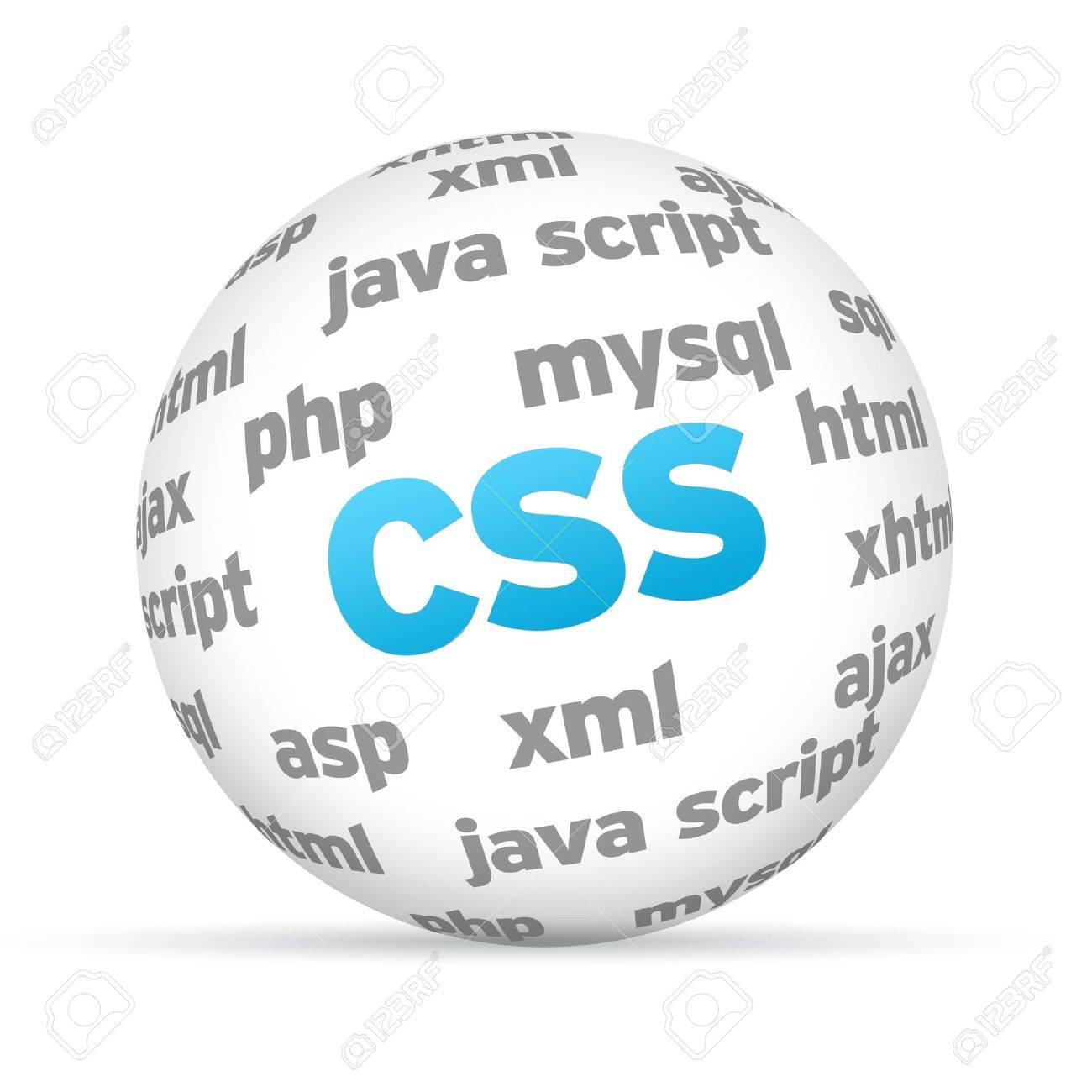 cascading style sheets 3d sphere on white background stock photo cascade style sheet