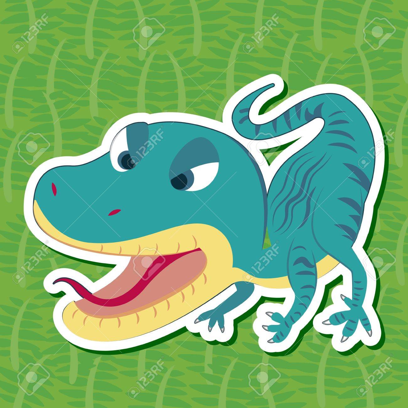 スタウリコサウルスとかわいい恐竜ステッカーのイラスト素材 ベクタ Image スタウリコサウルスとかわいい恐竜ステッカーのイラスト素材 ベクタ Image