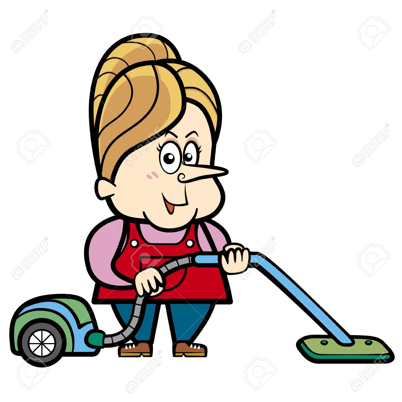 cartoon housewife with a vacuum cleaner royalty free cliparts cleaner cartoon images