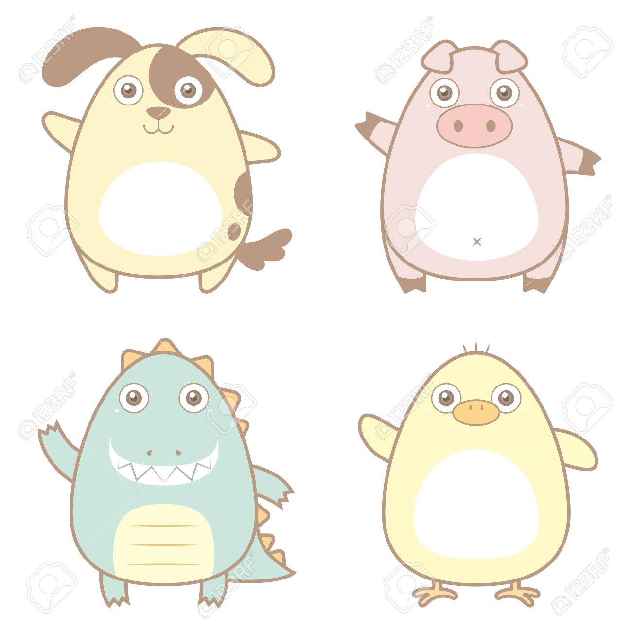 かわいい動物アイコンのコレクションのイラスト のイラスト素材 ベクタ Image