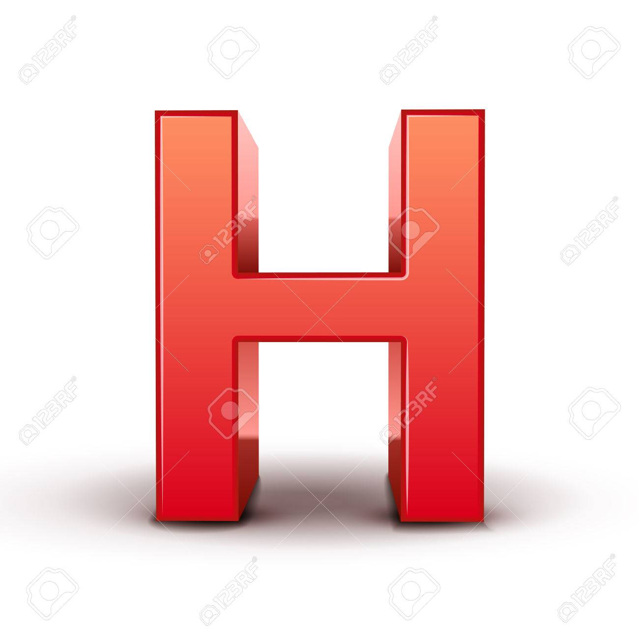 3d red letter h isolated white background royalty free cliparts red letter h