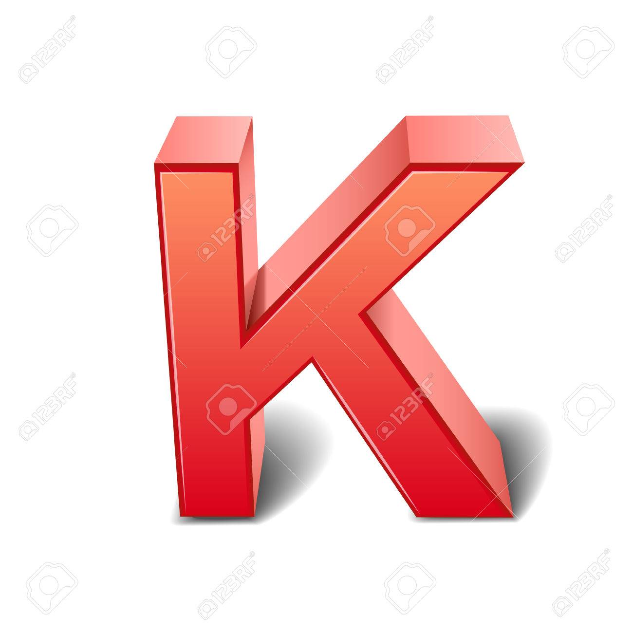 3d red letter k isolated on white background royalty free cliparts red letter k