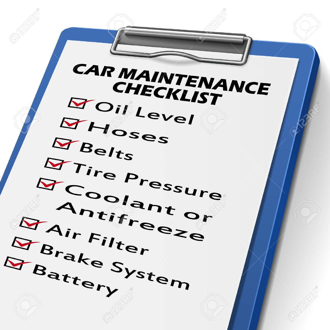 Car Maintenance Checklist >> Car Maintenance Checklist Clipboard With Check Boxes Marked For Car Maintenance Checklist >> Car Maintenance Checklist Clipboard With Check Boxes Marked For