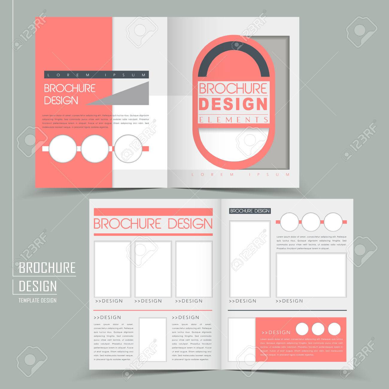 modern geometric style half fold template for business advertising