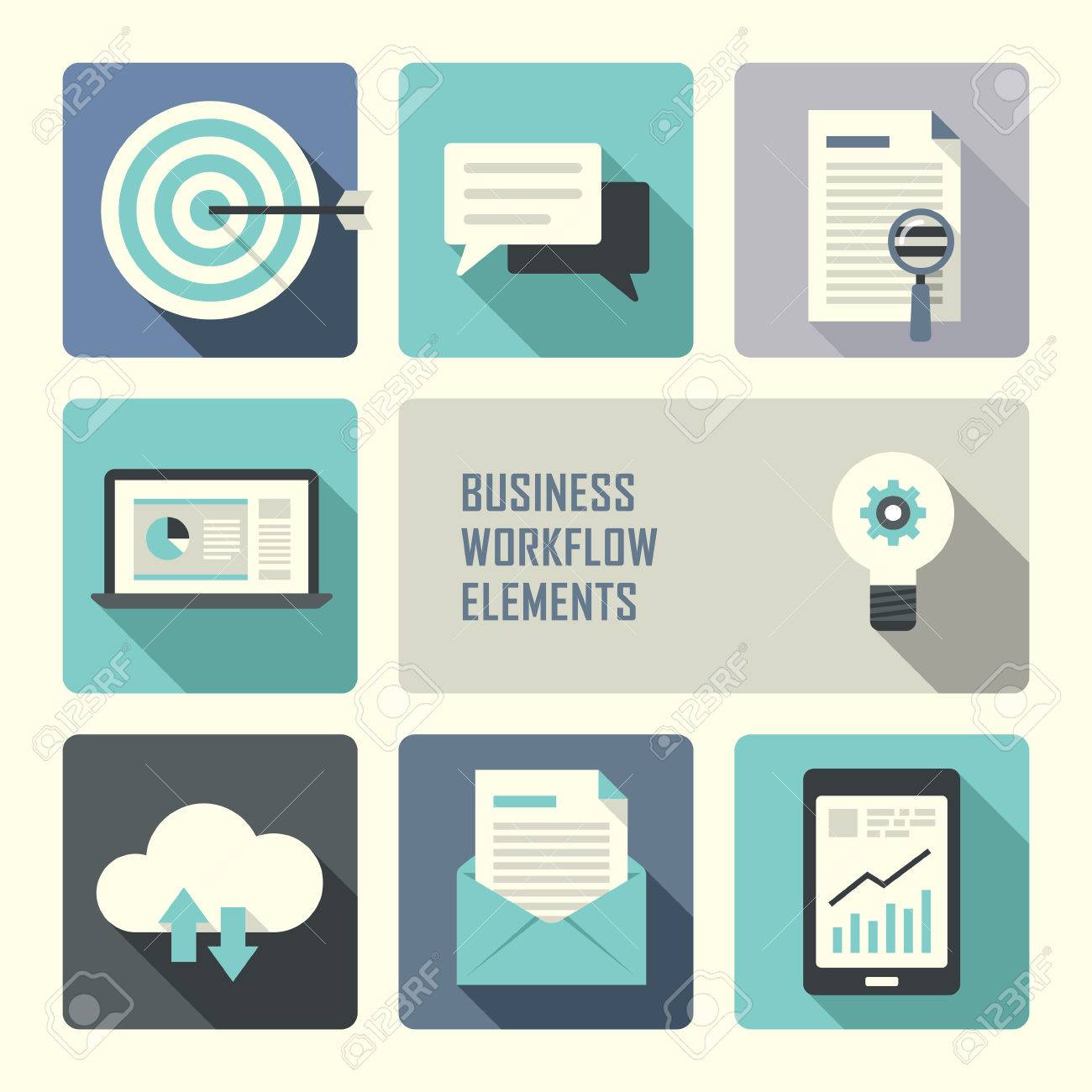 flat design concept for business workflow graphic royalty free
