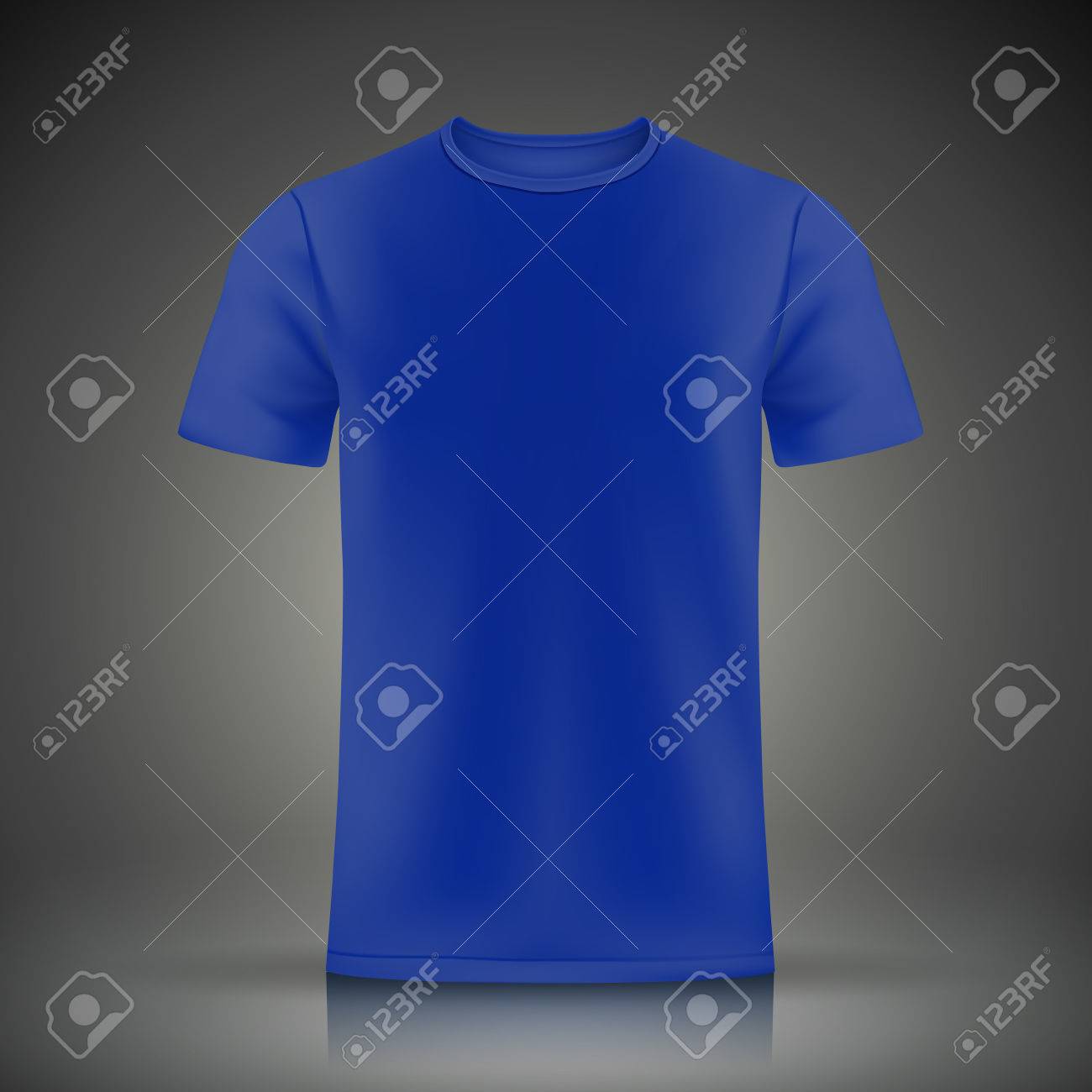 blue t shirt template isolated on black background royalty free