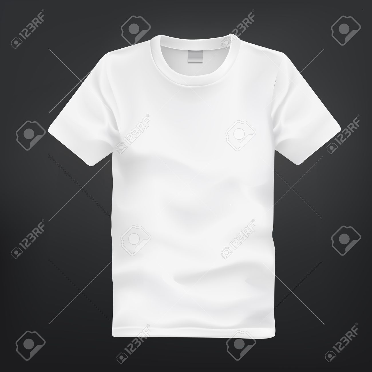 white t shirt template isolated on black background royalty free