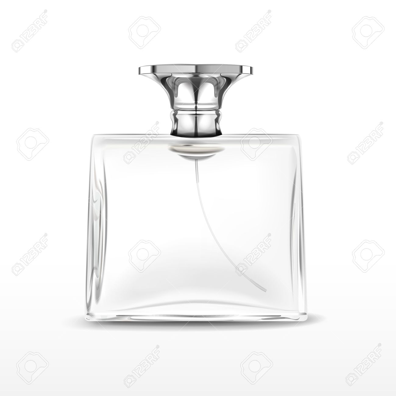 白い背景で隔離のエレガントな空の香水瓶のイラスト素材 ベクタ Image