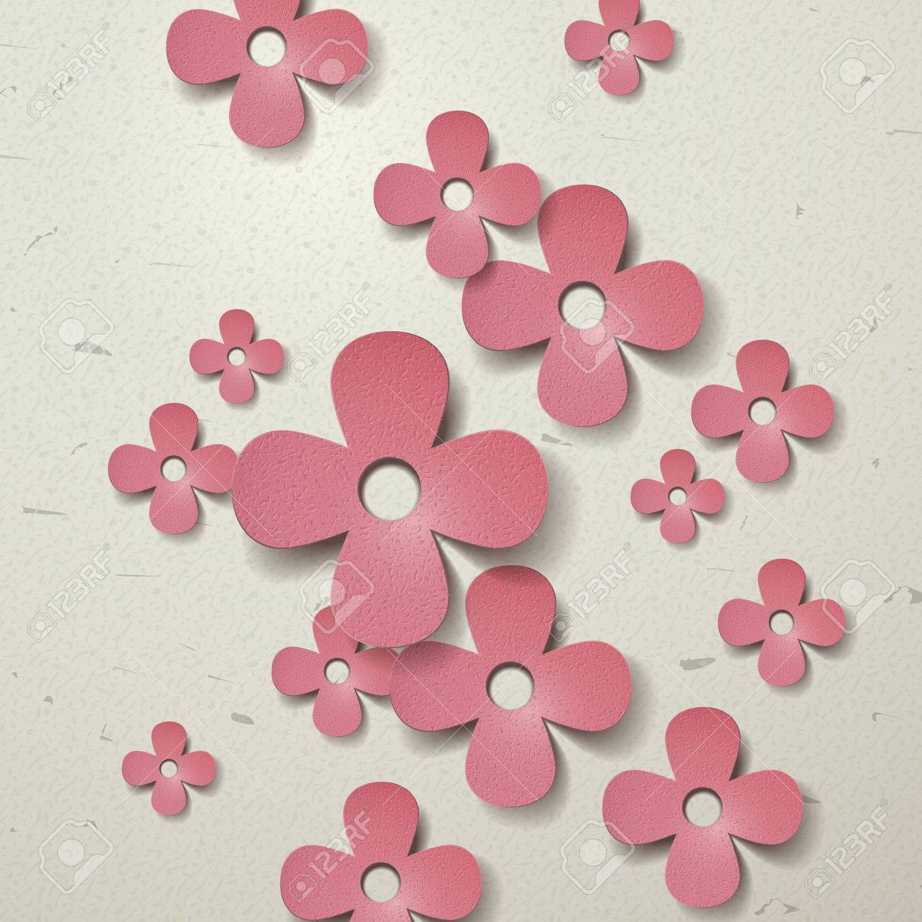 Download Lovely 3d Paper Flowers Pattern Cut Out Background Royalty Free Cliparts Vectors And Stock Illustration Image 35618131
