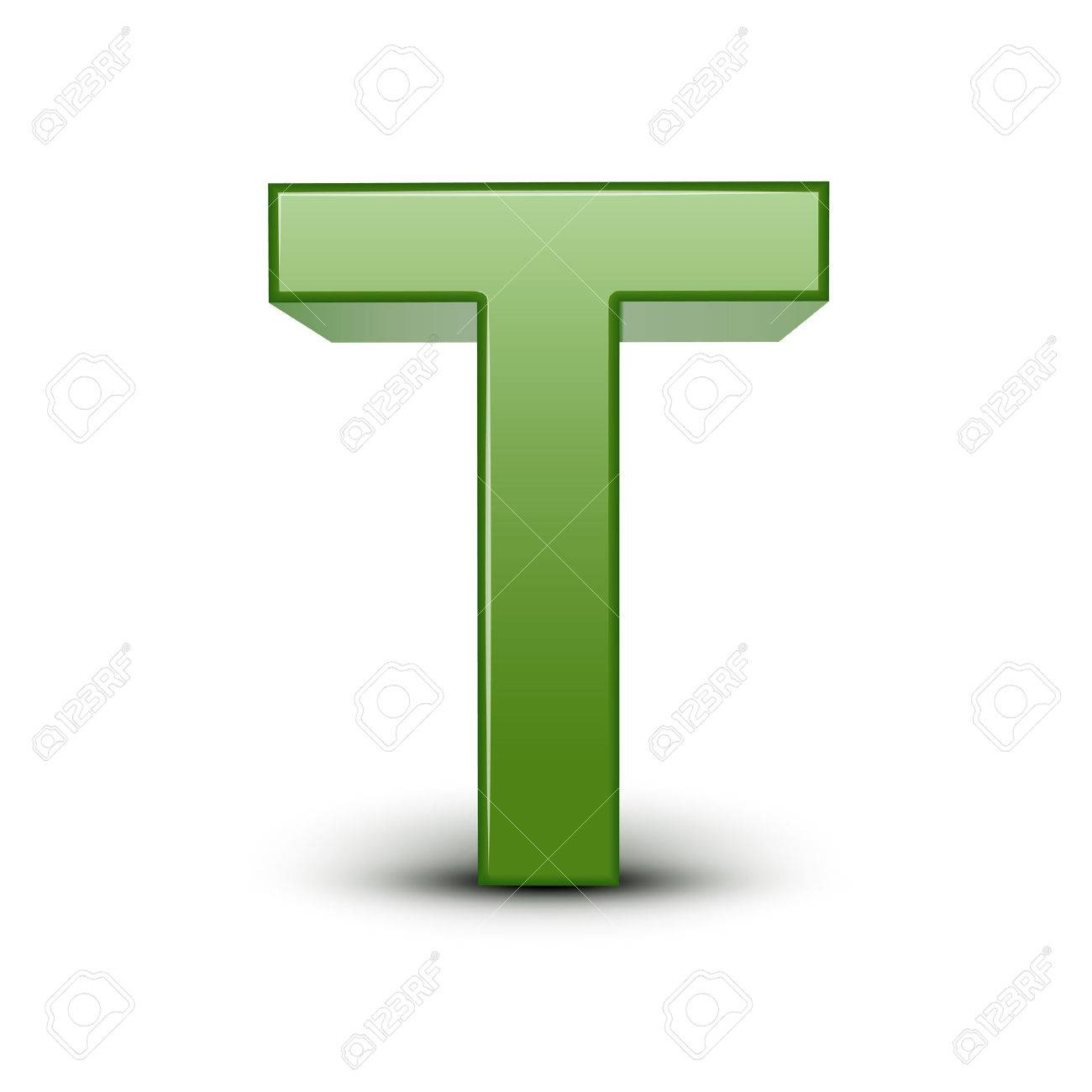 3d green letter t isolated on white background royalty free cliparts green letter t