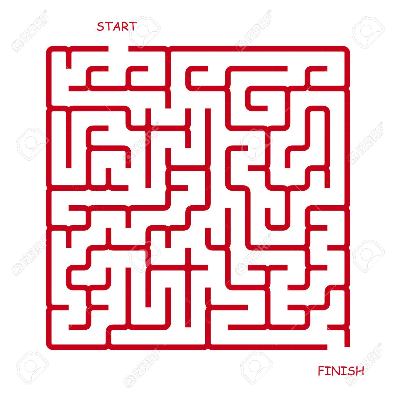 白い背景で隔離シンプルな赤の広場の迷宮のイラスト素材 ベクタ Image
