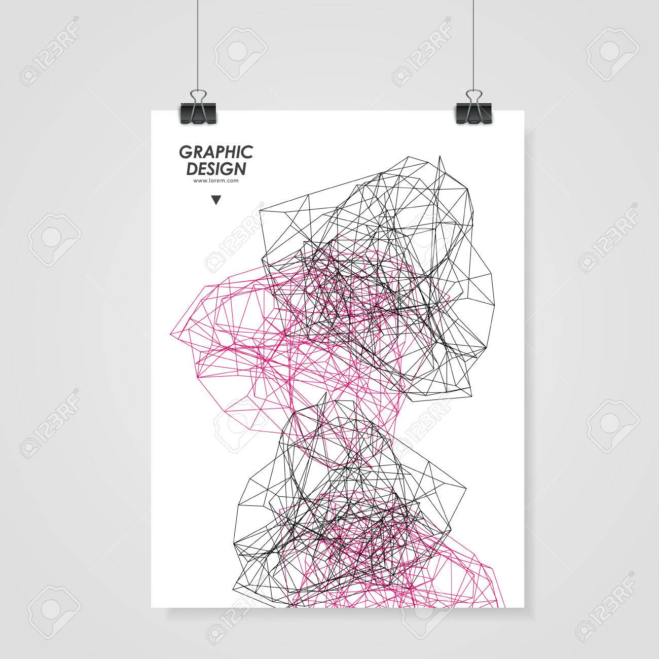 白でモダンなジオメトリック多角形要素の抽象的なポスター デザインのイラスト素材 ベクタ Image