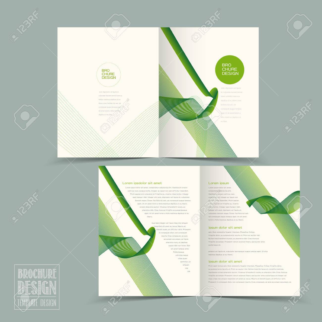 simplicity half fold brochure template design with green streamline half fold brochure template free