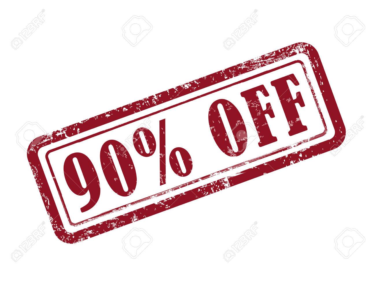 Stamp 90 Percent Off In Red Over White Background Royalty Free Cliparts Vectors And Stock Illustration Image