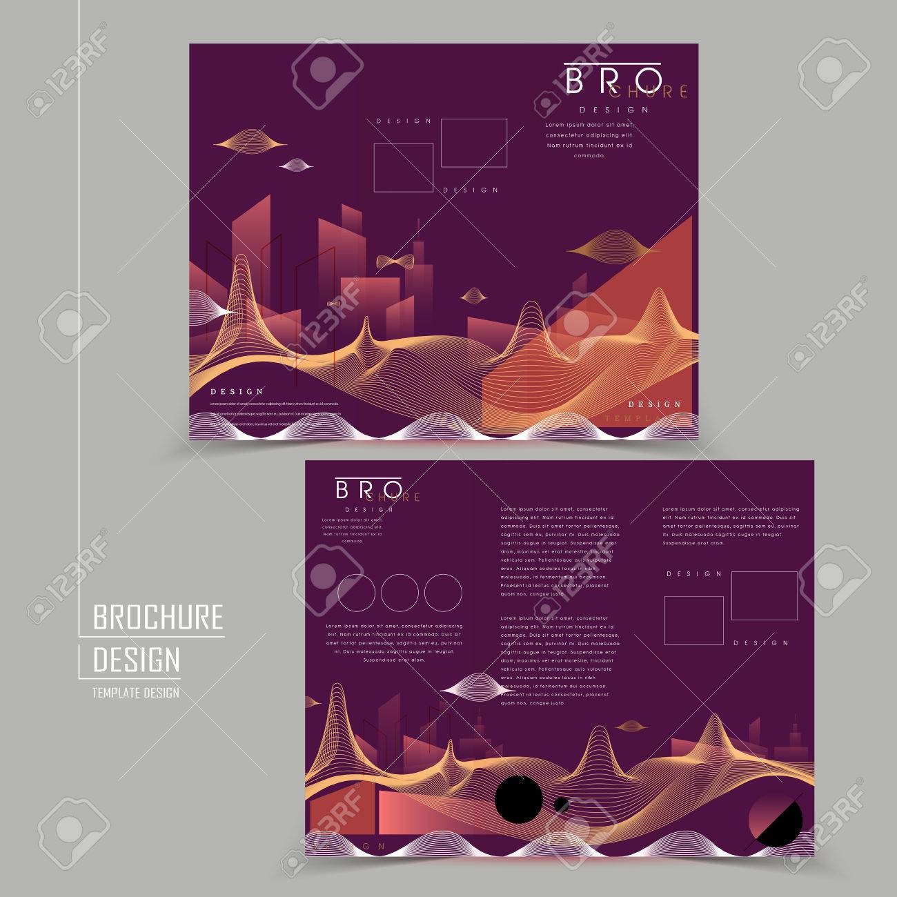 futuristic style tri fold brochure design with geometric element