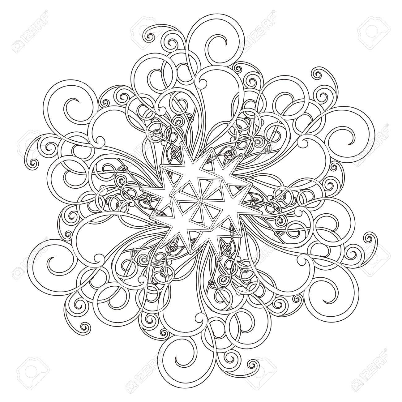 Exquisite Mandala Muster Design In Schwarz Und Weiss Lizenzfrei Nutzbare Vektorgrafiken Clip Arts Illustrationen Image 45294899