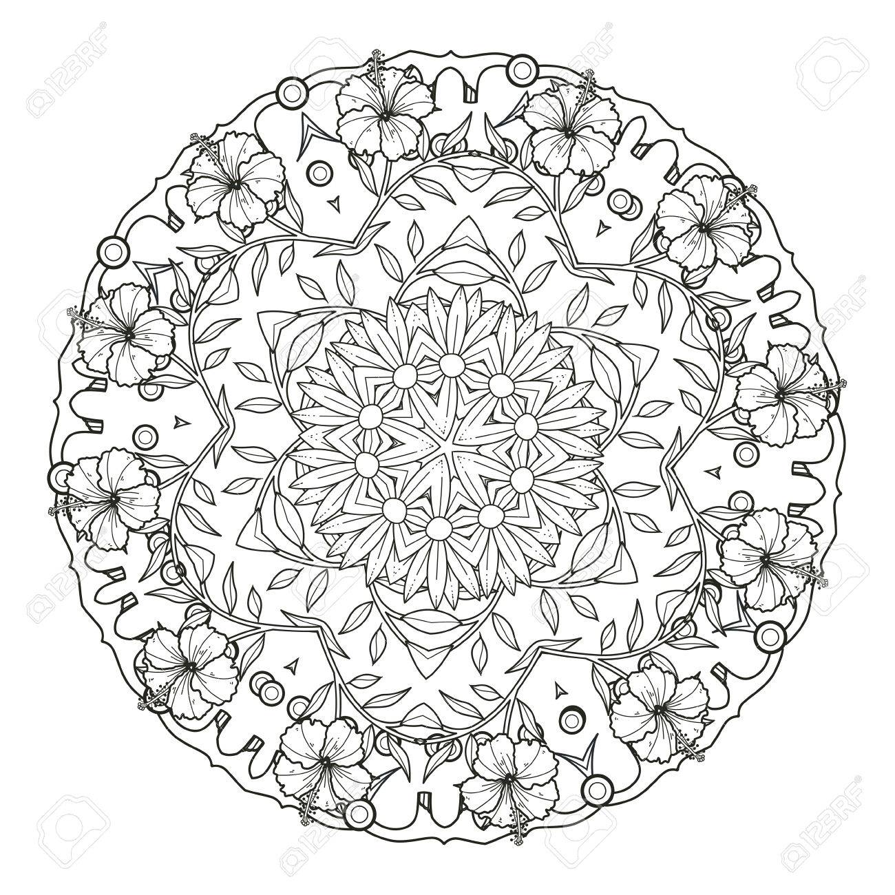 Exquisite Mandala Muster Design In Schwarz Und Weiss Lizenzfrei Nutzbare Vektorgrafiken Clip Arts Illustrationen Image 45295209