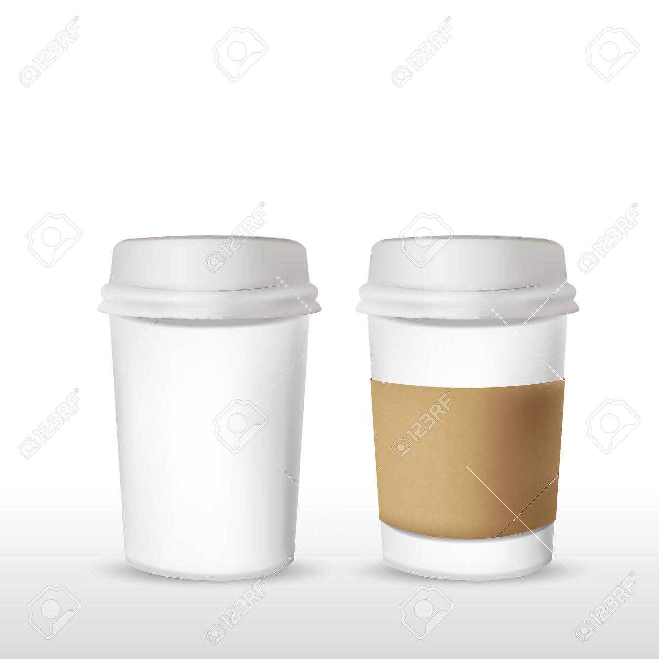 takeout coffee cup templates over white background royalty free