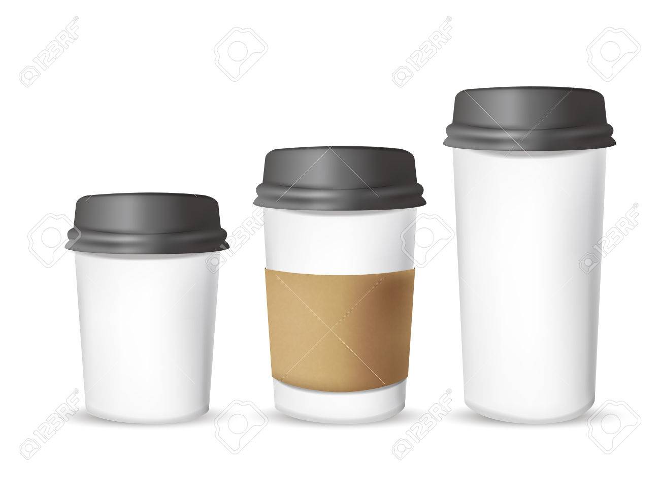 takeout coffee cup templates over white background royalty free