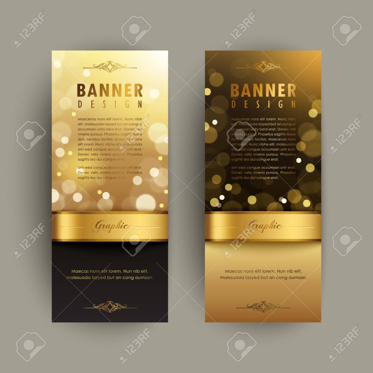 Gorgeous Banner Template Design Abstract Gold Sparkling Background Royalty Free Cliparts Vectors And Stock Illustration Image