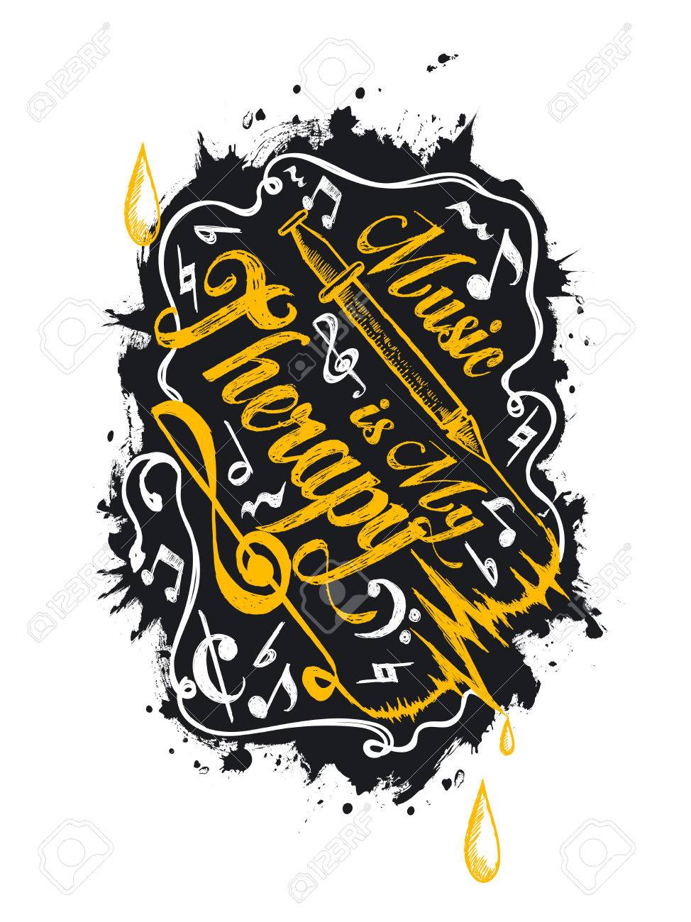 音楽は私の治療 レタリング デザイン音楽のコンセプトのイラスト素材 ベクタ Image 音楽は私の治療 レタリング デザイン音楽のコンセプトのイラスト素材 ベクタ Image