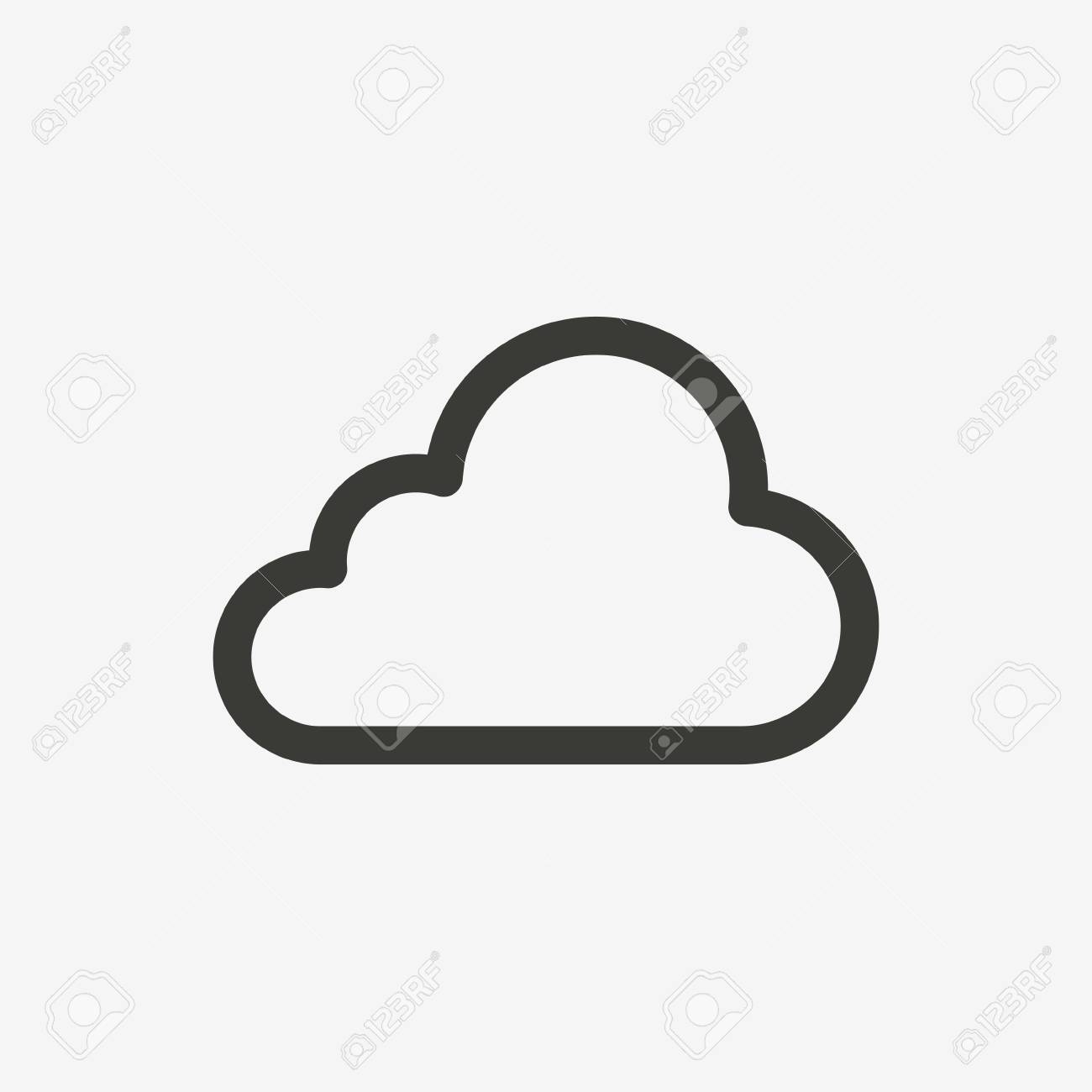 Internet Cloud Icon Of Brown Outline For Illustration Royalty Free Cliparts Vectors And Stock Illustration Image