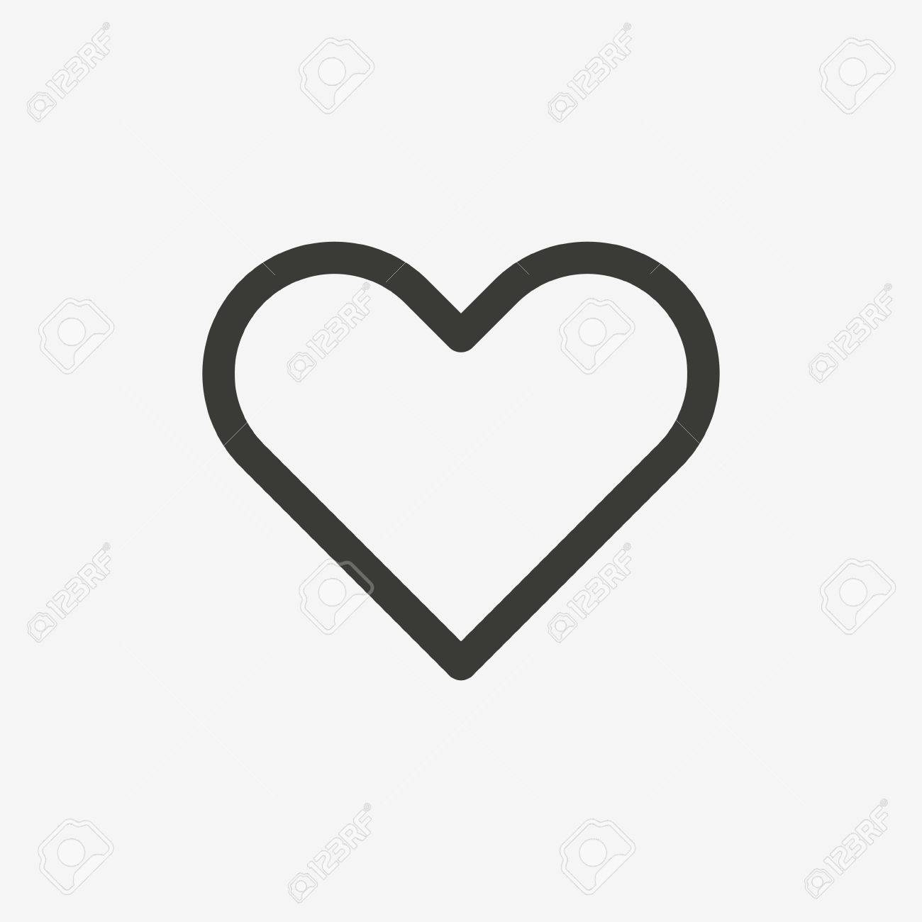 図の茶色のアウトラインのハートのアイコン のイラスト素材 ベクタ Image