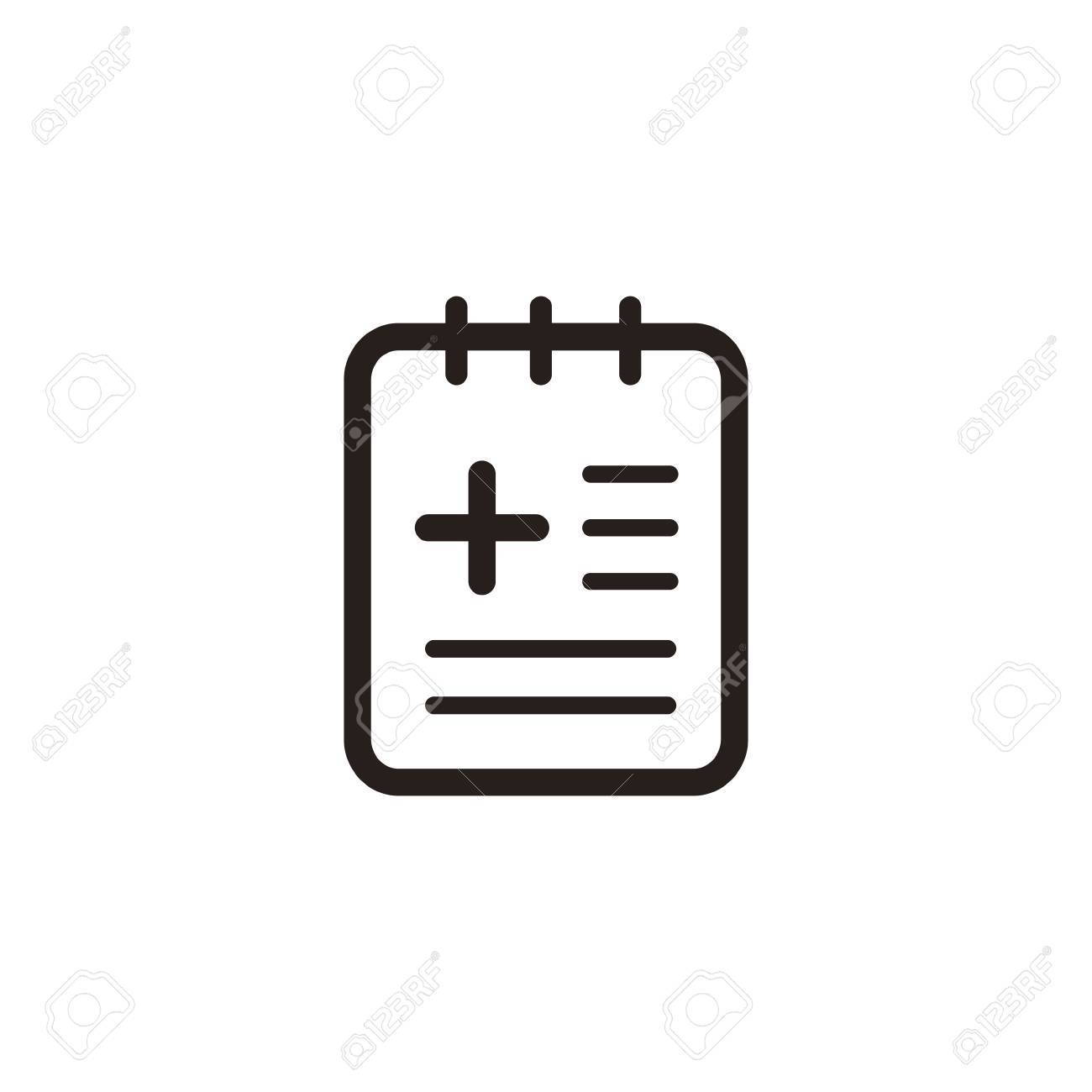 ベージュ色の背景に分離された医療記録アイコン記号細い線アイコンのイラスト素材 ベクタ Image 6223