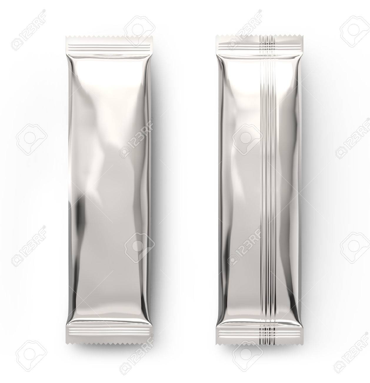 Download Blank Food Package Mockup Two Silver Bags Template For Snacks Stock Photo Picture And Royalty Free Image Image 82762525