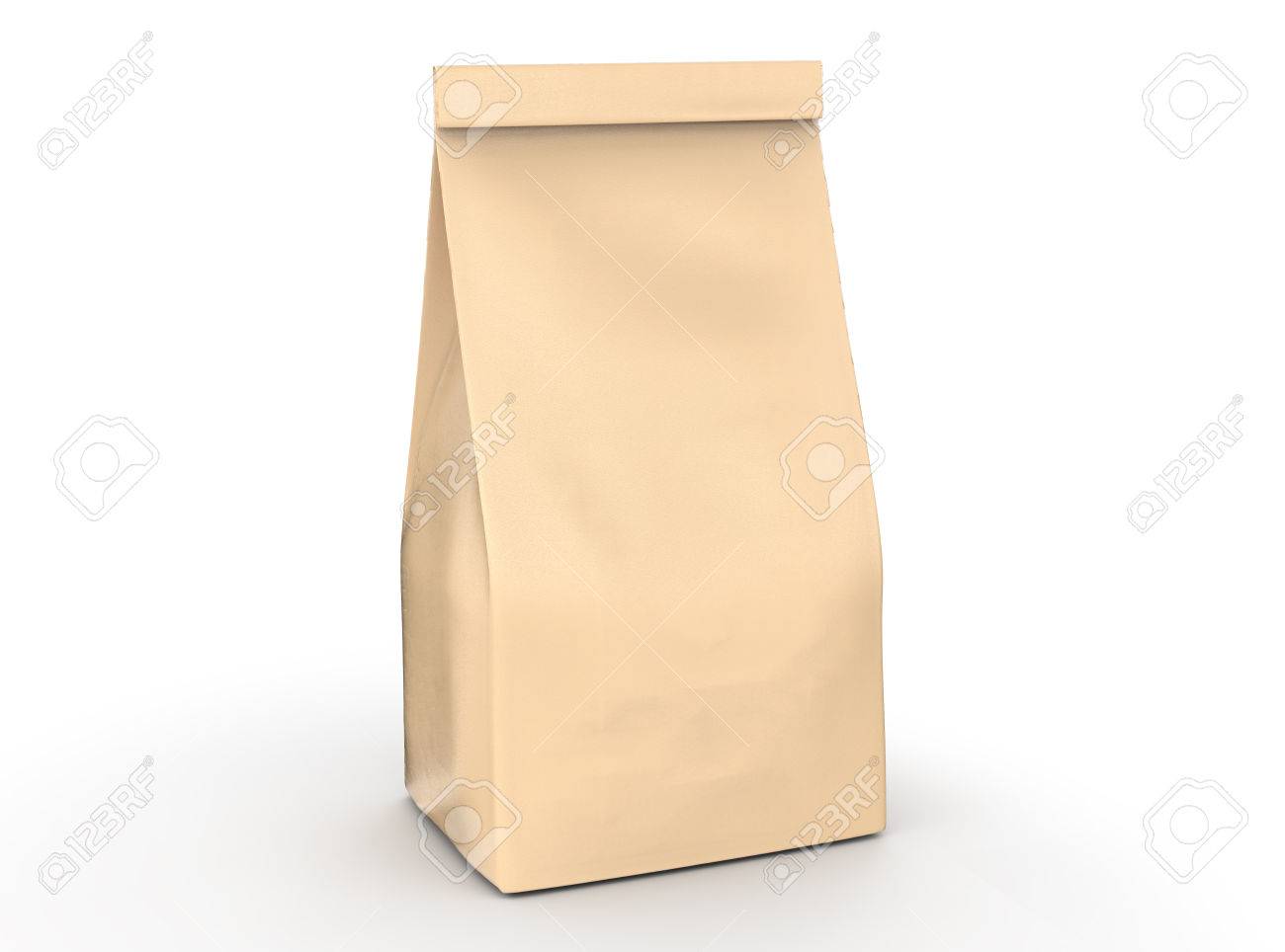 coffee bean package mockup blank craft paper bag template in 3d