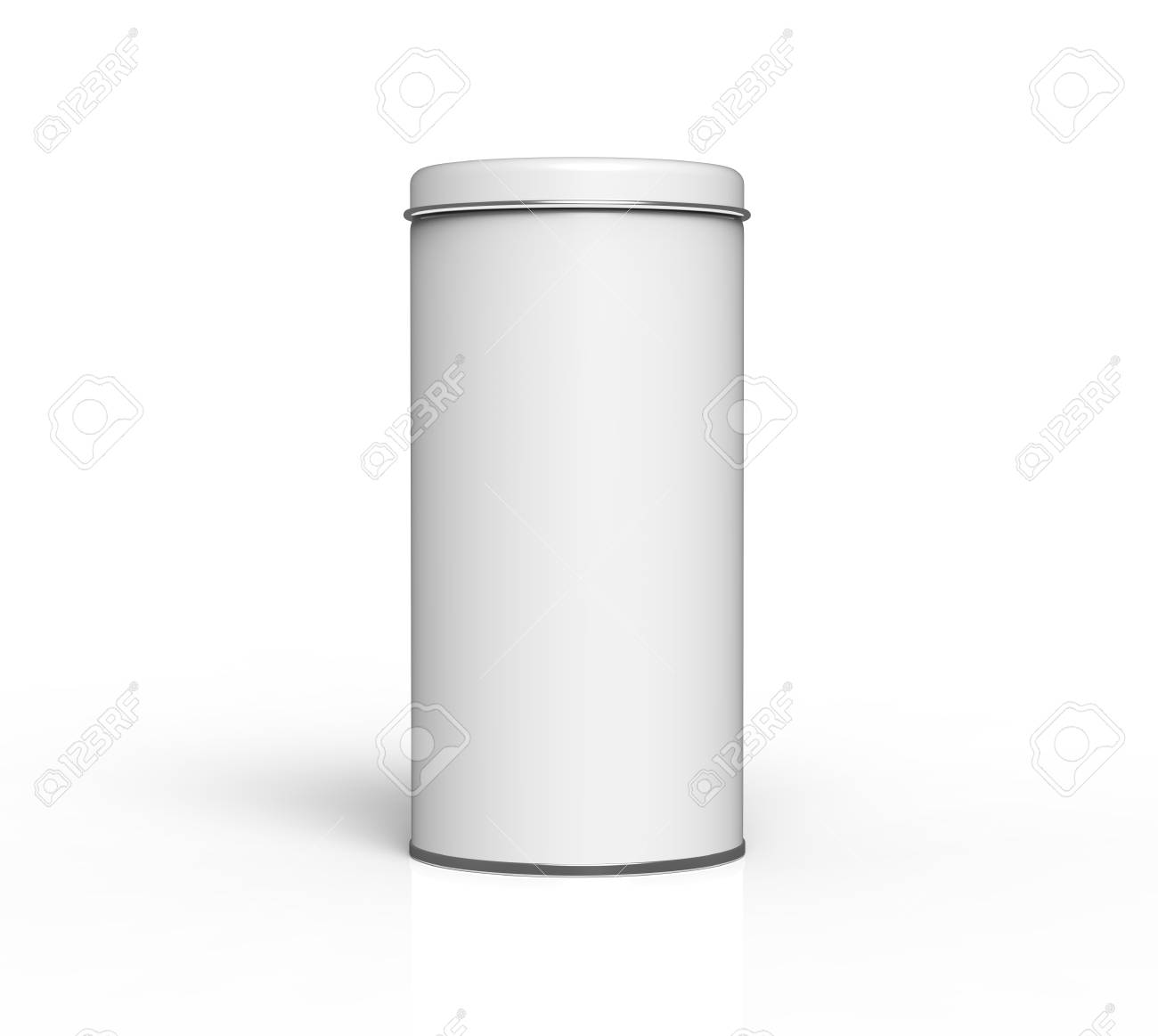 tall metal tin mockup blank round tin can template with glossy