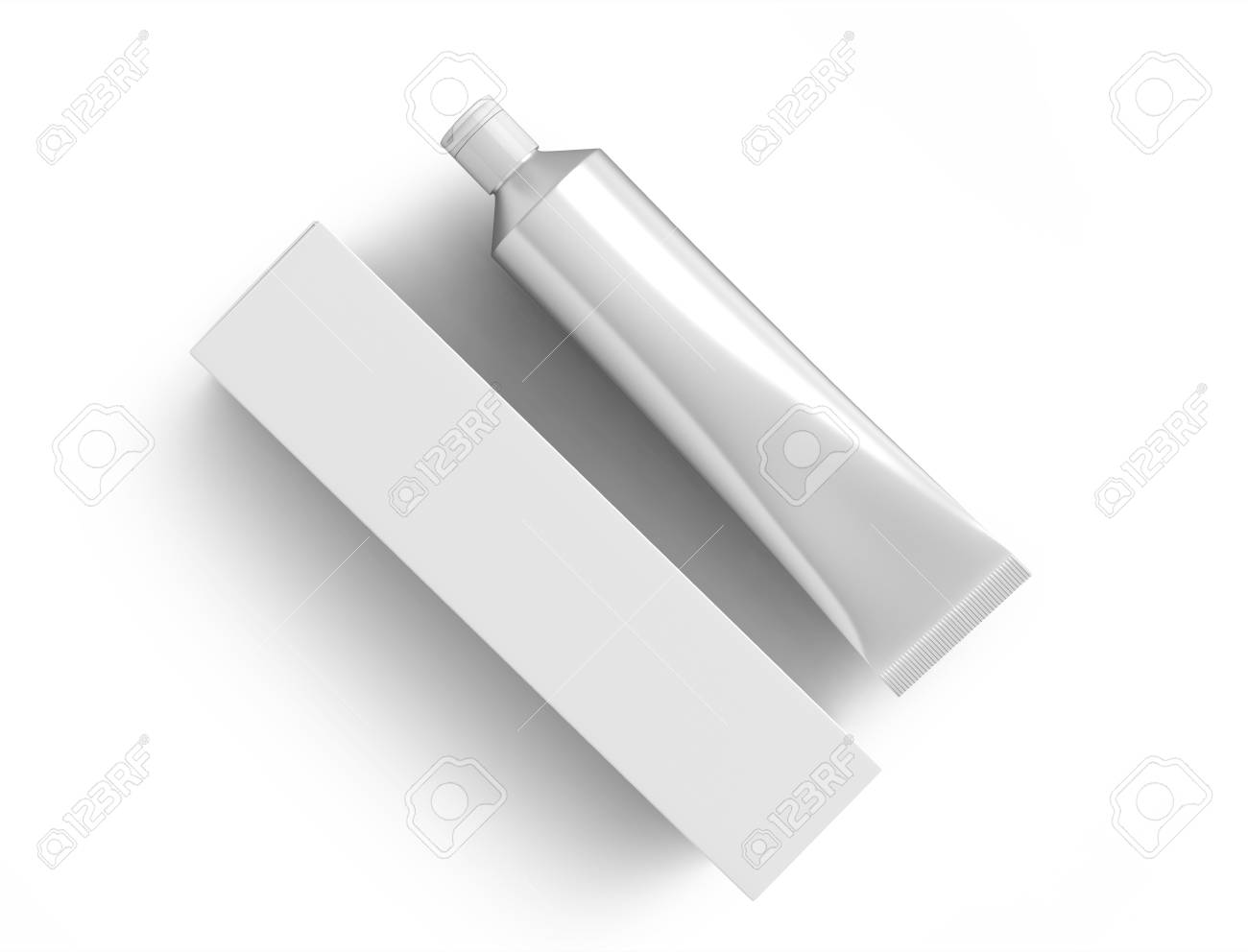 Blank Toothpaste Mockup Paste Tube With Paper Box In 3d Render