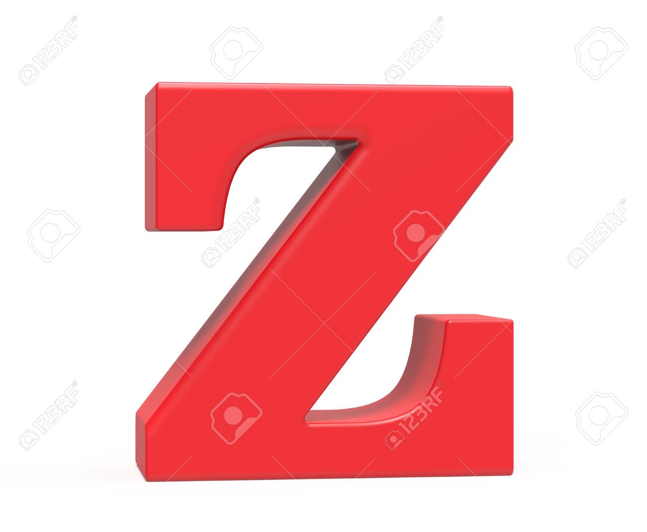 3D Render Red Alphabet Z, Retro Fat 3D Font Design Stock Photo ...