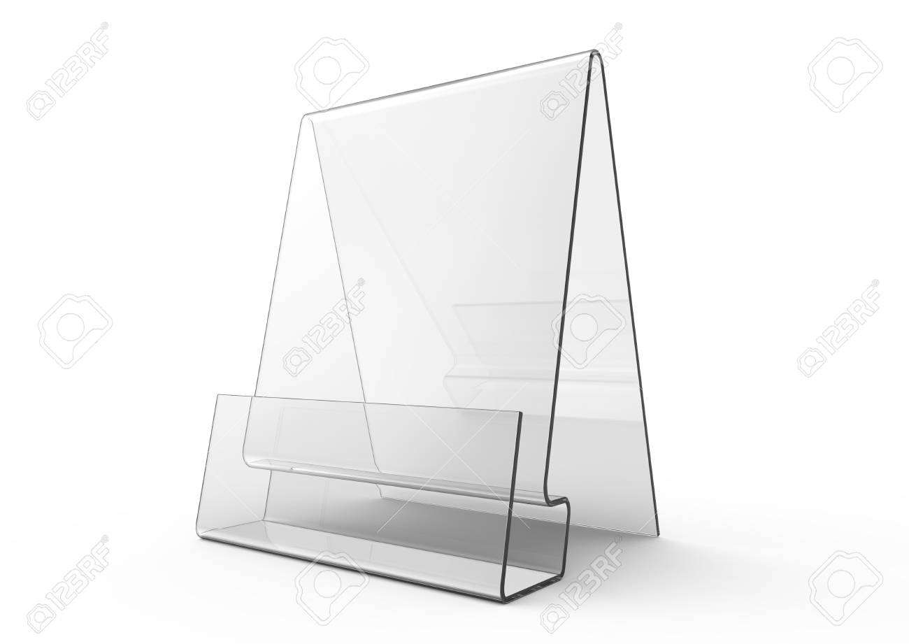 Download Acrylic Holder Mockup 3d Render Transparent Table Rack Stock Photo Picture And Royalty Free Image Image 97268921