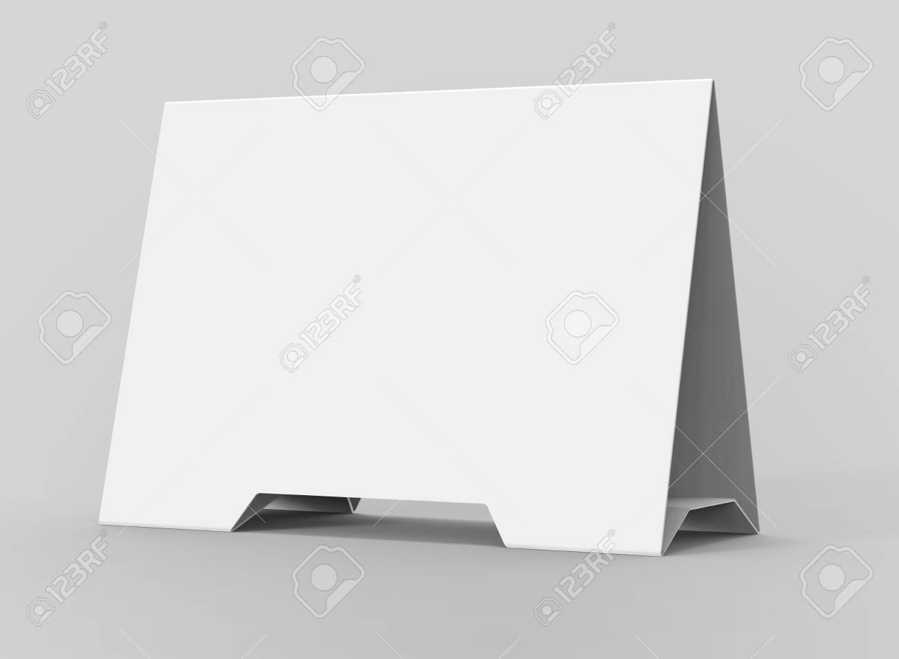 blank table tent 3d render table card mockup for design uses blank menu card design