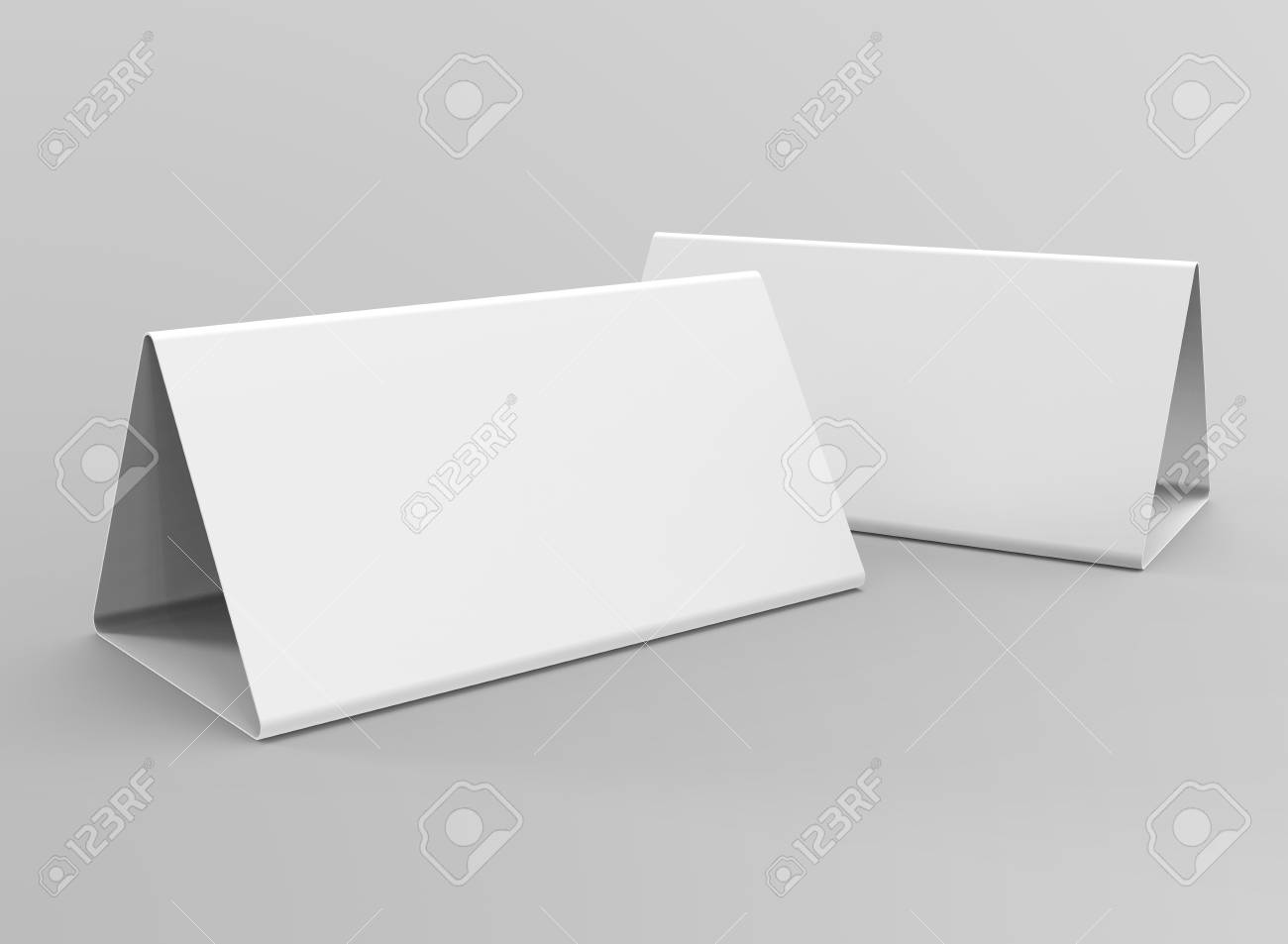 blank table tent 3d render table card set mockup for design stock blank table tents