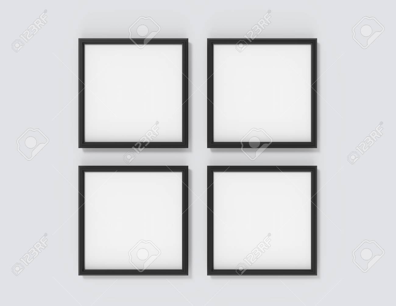 Download Blank Picture Frame Mockup 3d Render Black Frames Set On Wall Stock Photo Picture And Royalty Free Image Image 97269621 PSD Mockup Templates