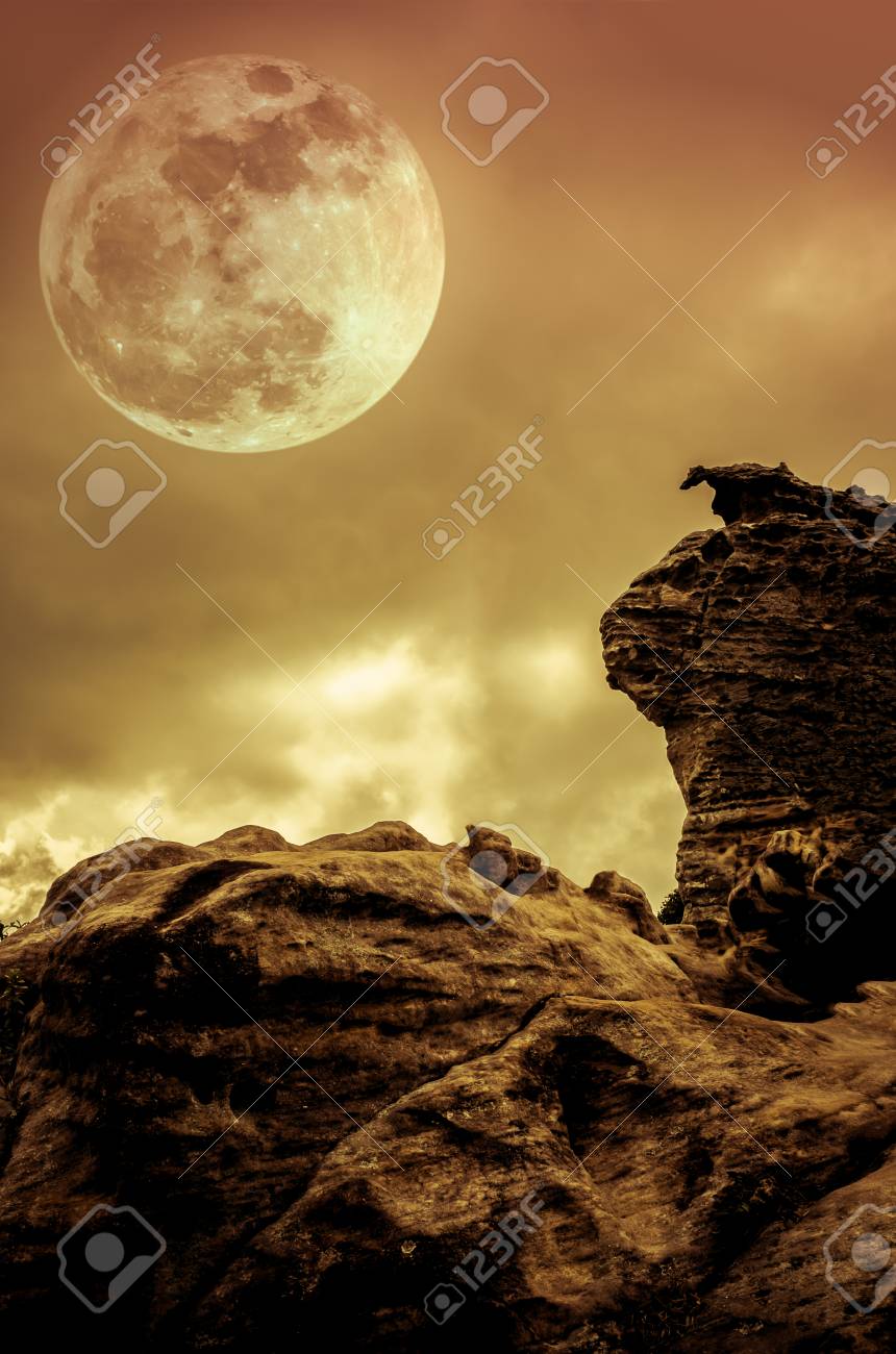 Boulders Against Gold Sky Background With Clouds And Beautiful Stock Photo Picture And Royalty Free Image Image 72662679