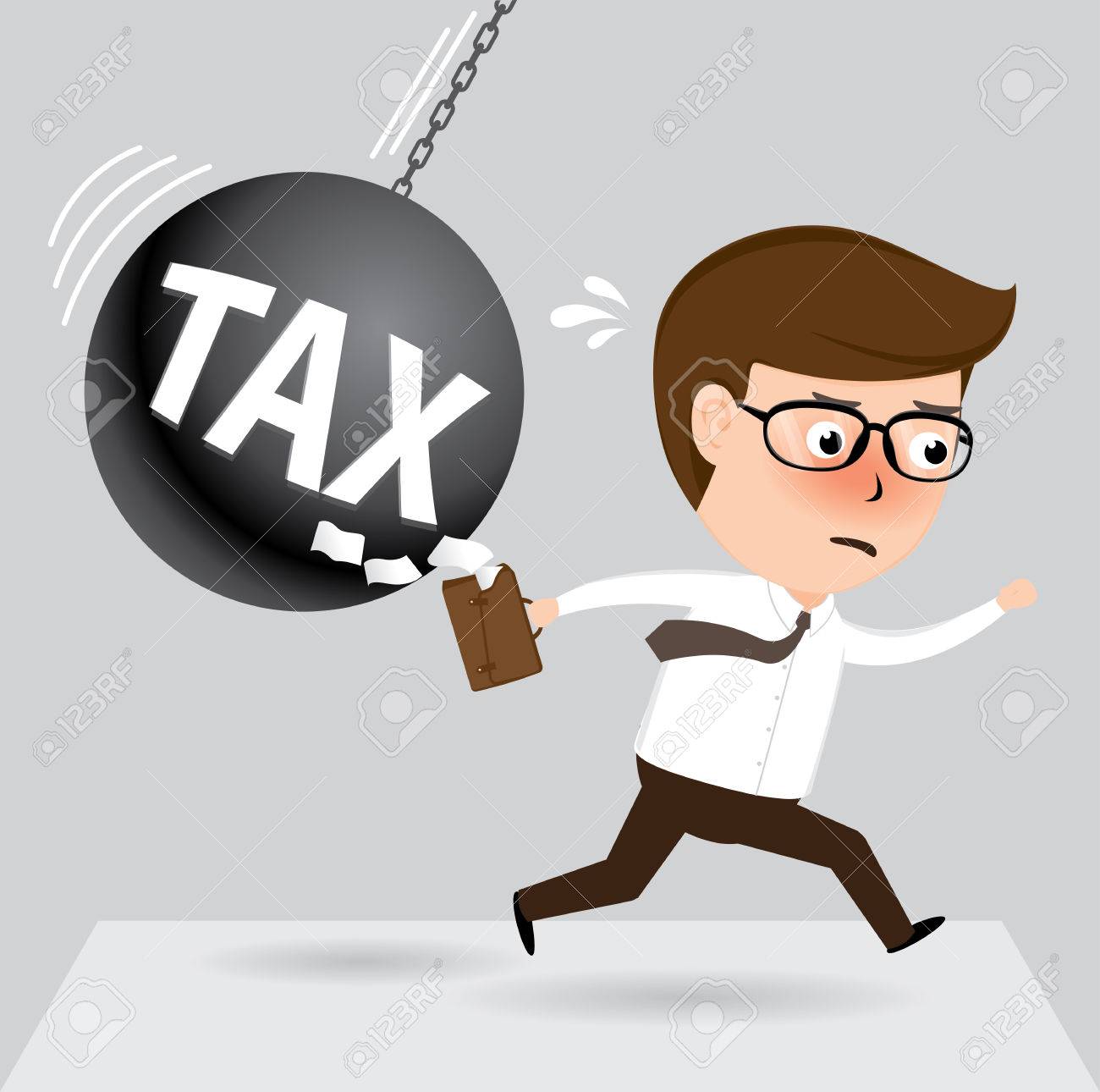 businessman and tax cartoon business concept vector royalty free