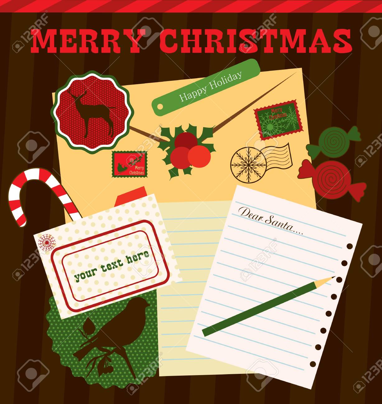 クリスマス スクラップ ブック コレクション ベクトル イラストのイラスト素材 ベクタ Image