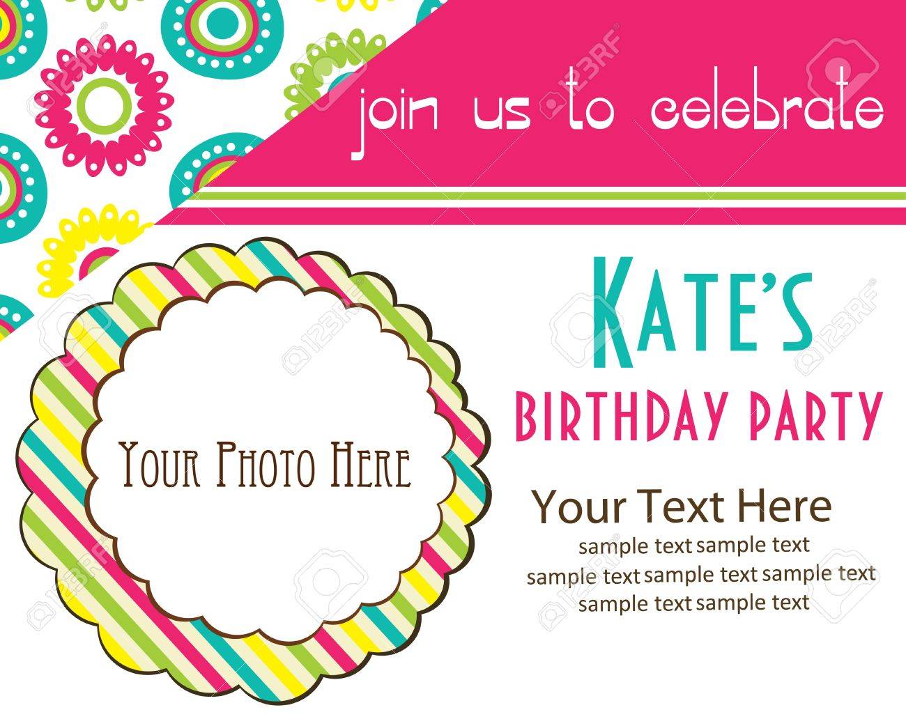 kid invitation card design vector illustration royalty free kid invitation