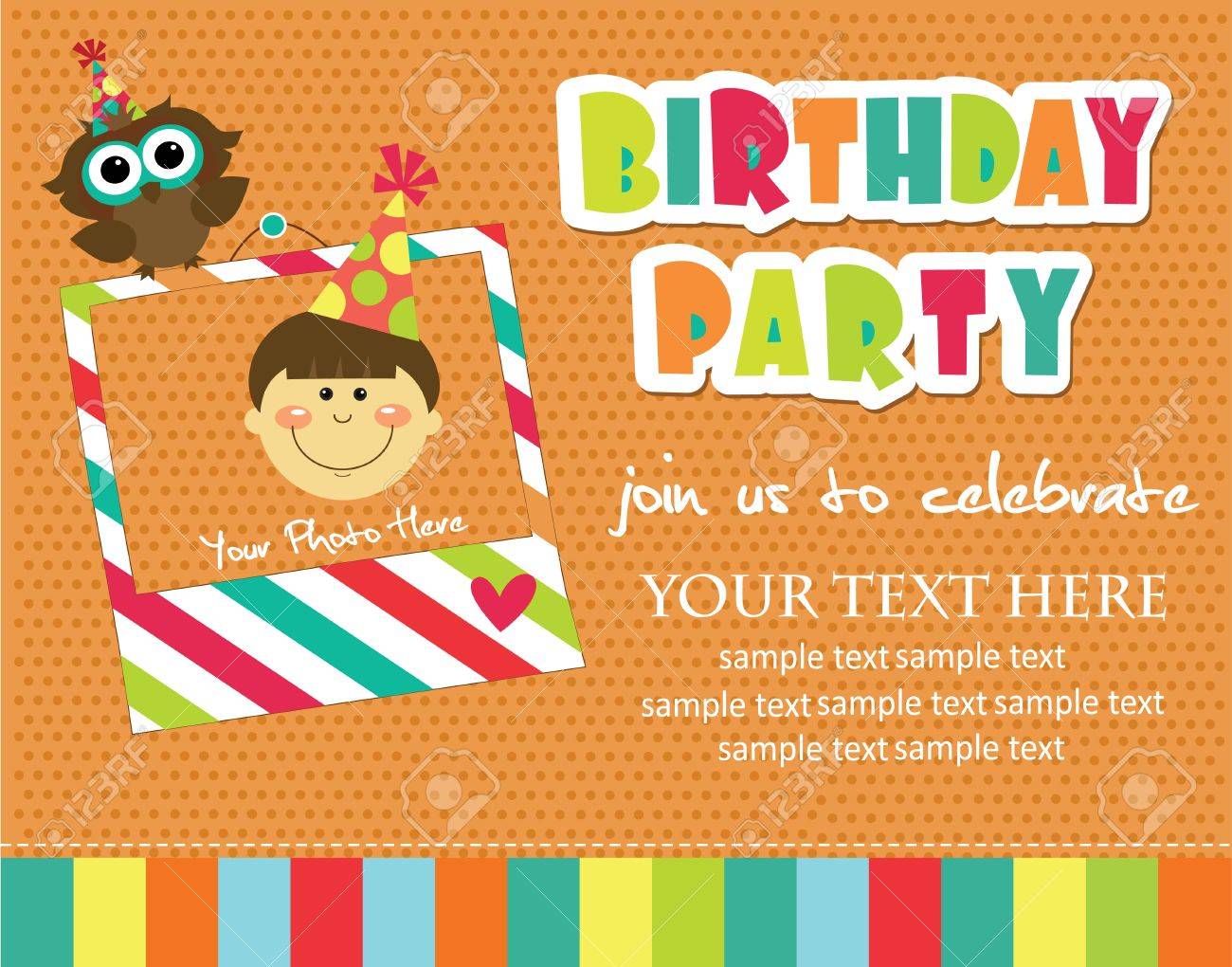 kid invitation card design vector illustration royalty free kid invitation