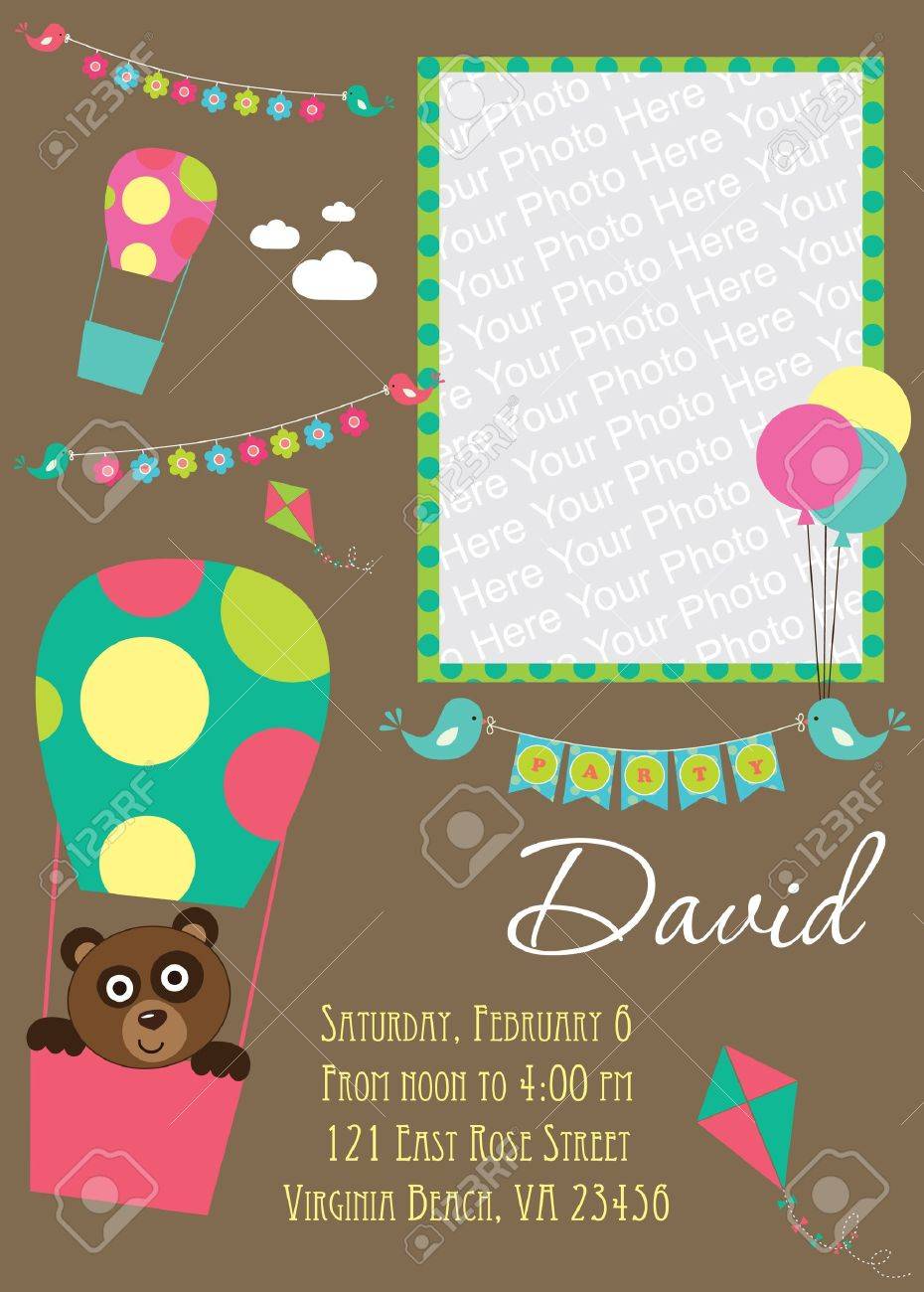kid invitation card design illustration royalty free cliparts kid invitation