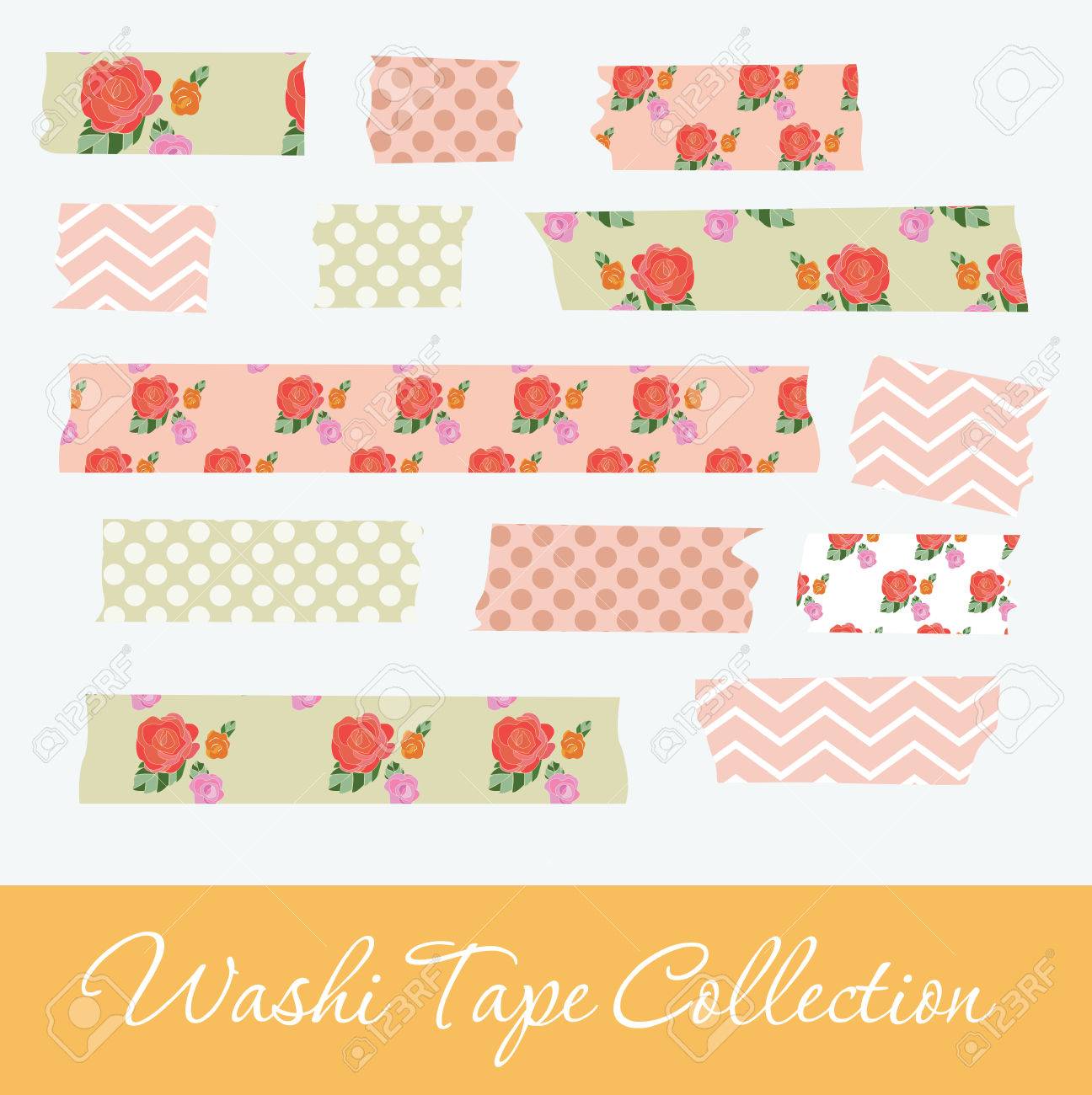 かわいい和紙テープのコレクションです ベクトル図 のイラスト素材 ベクタ Image