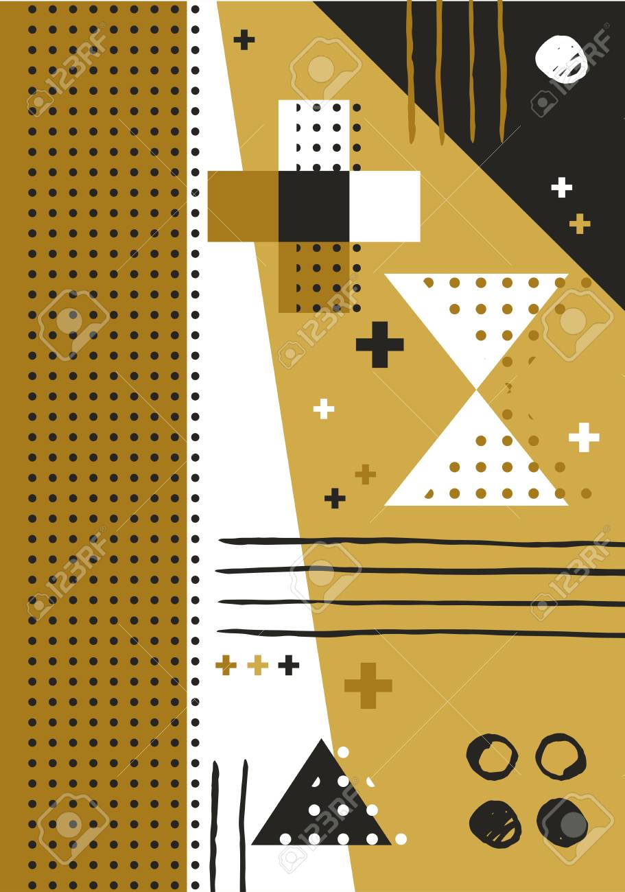 Set Invitation With Geometric Shapes Covers For Books Postcards