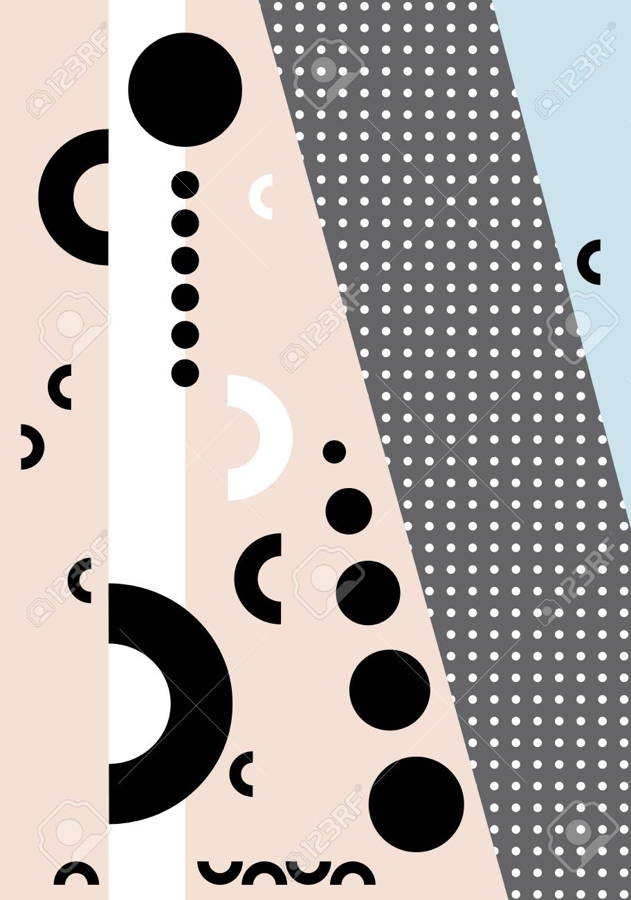 Set Invitation With Geometric Shapes Covers For Books Postcards